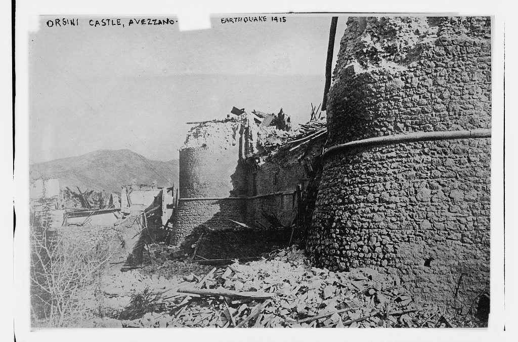 Castello Orsini, Avezzano. Terremoto del 1915