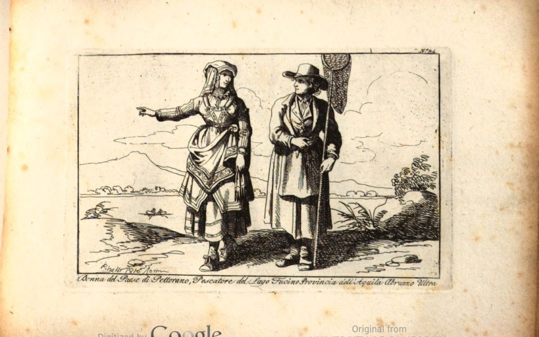 Donna del paese di Pettorano, pescatore del lago Fucino – Bartolomeo Pinelli