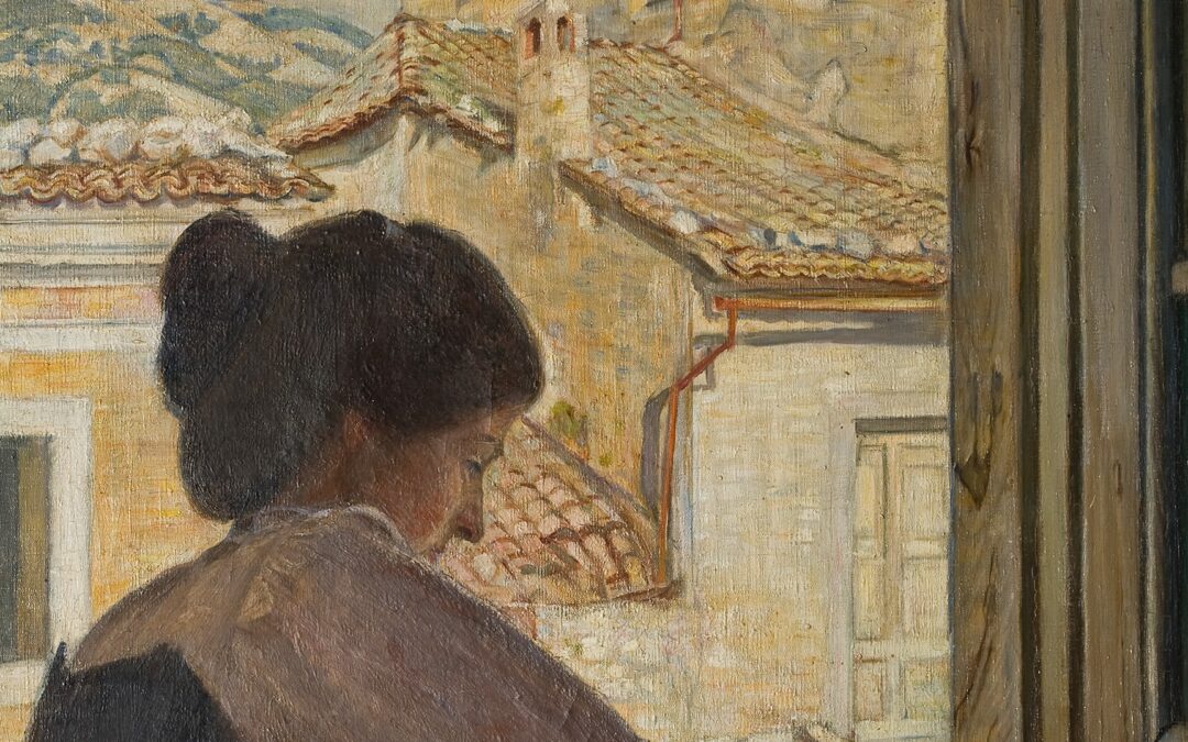 Giovane donna italiana al davanzale della finestra, Civita d’Antino – Poul S. Christiansen